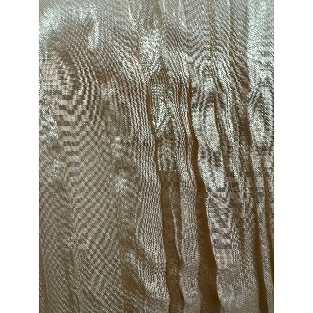 Calvin Klein Gold Pleated/Crinkle Skirt - Size Small